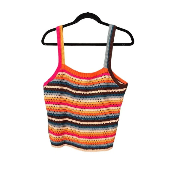 Faherty Byt Rainbow Falls Crochet Tank Top NWT Size XL - Picture 2 of 6